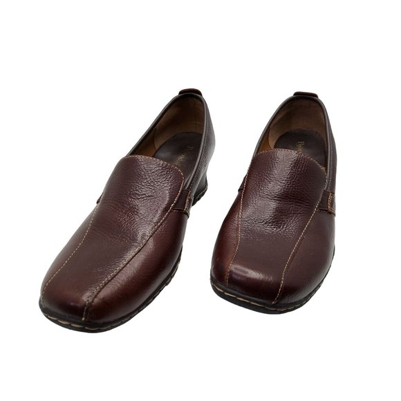 bjorndal womens noelle leather slide on 2" wedge heel loafers - Picture 3 of 6